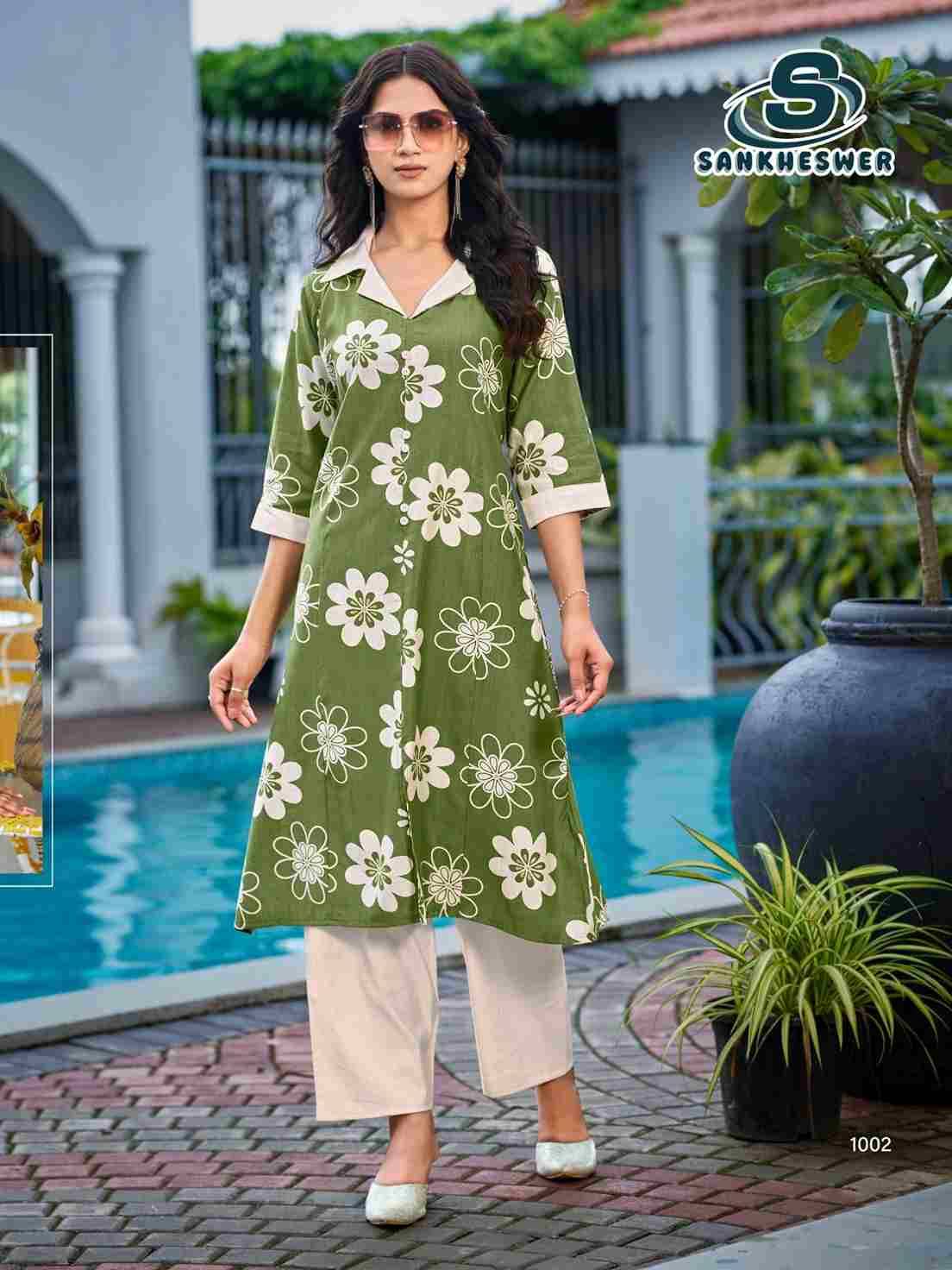 Charmi Vol-1 By Sankheswer 1001 To 1006 Series Designer Stylish Fancy Colorful Beautiful Party Wear & Ethnic Wear Collection Vertican Kurtis With Bottom At Wholesale Price