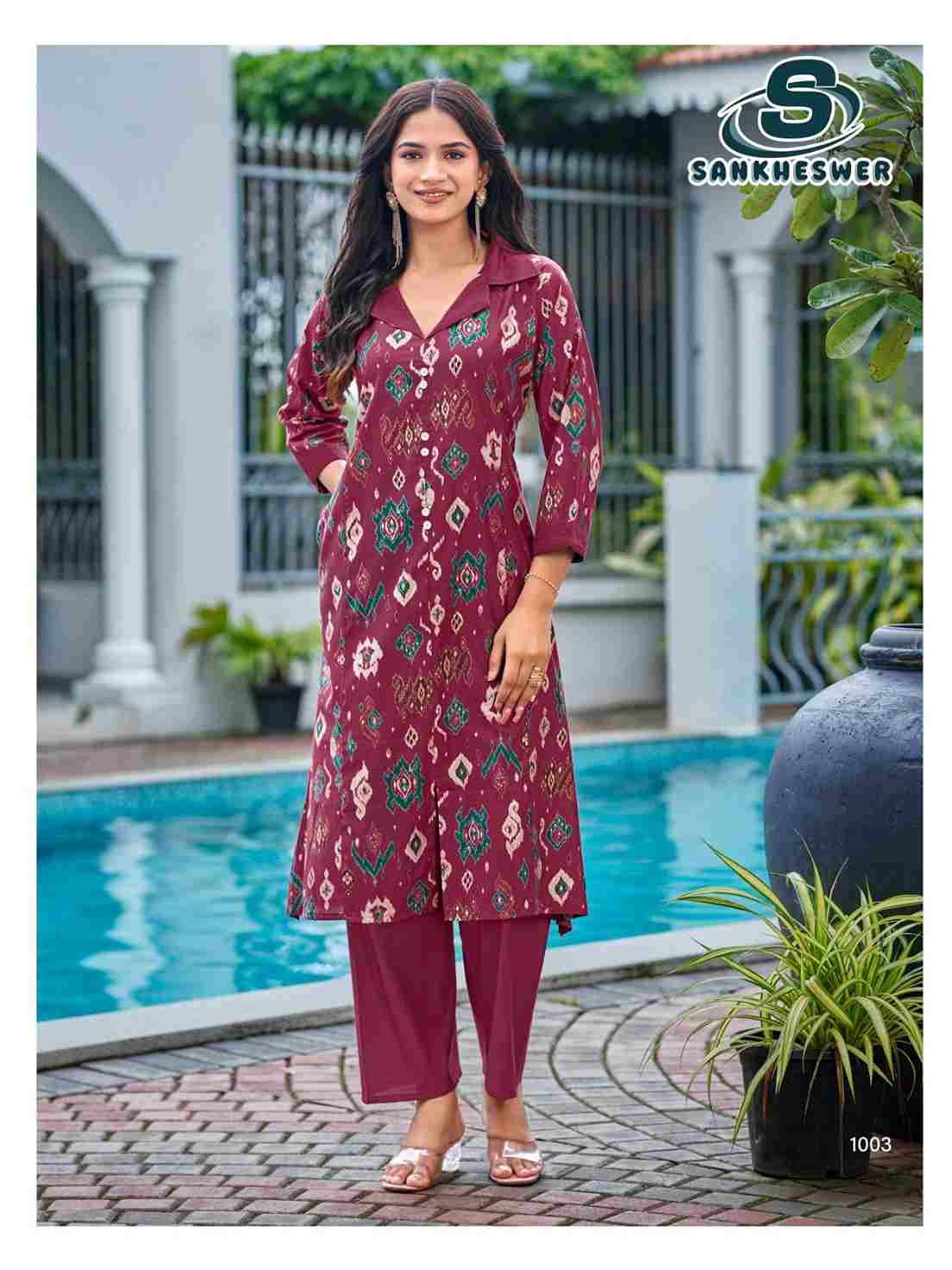 Charmi Vol-1 By Sankheswer 1001 To 1006 Series Designer Stylish Fancy Colorful Beautiful Party Wear & Ethnic Wear Collection Vertican Kurtis With Bottom At Wholesale Price