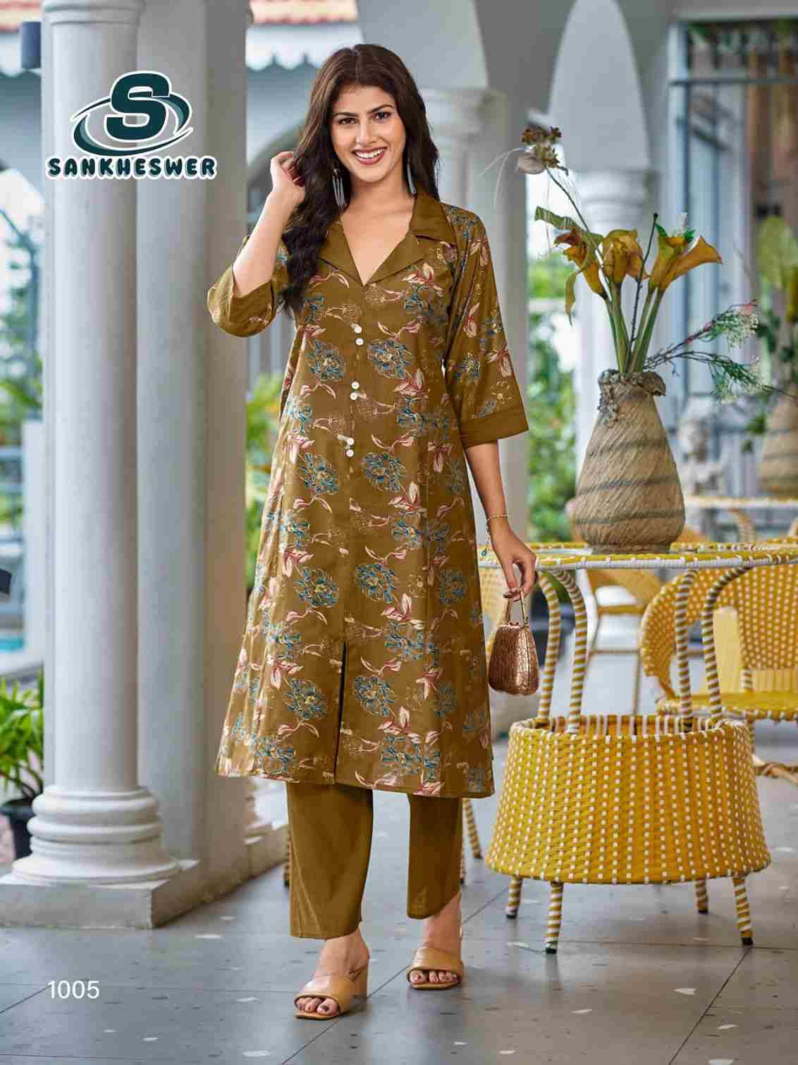 Charmi Vol-1 By Sankheswer 1001 To 1006 Series Designer Stylish Fancy Colorful Beautiful Party Wear & Ethnic Wear Collection Vertican Kurtis With Bottom At Wholesale Price
