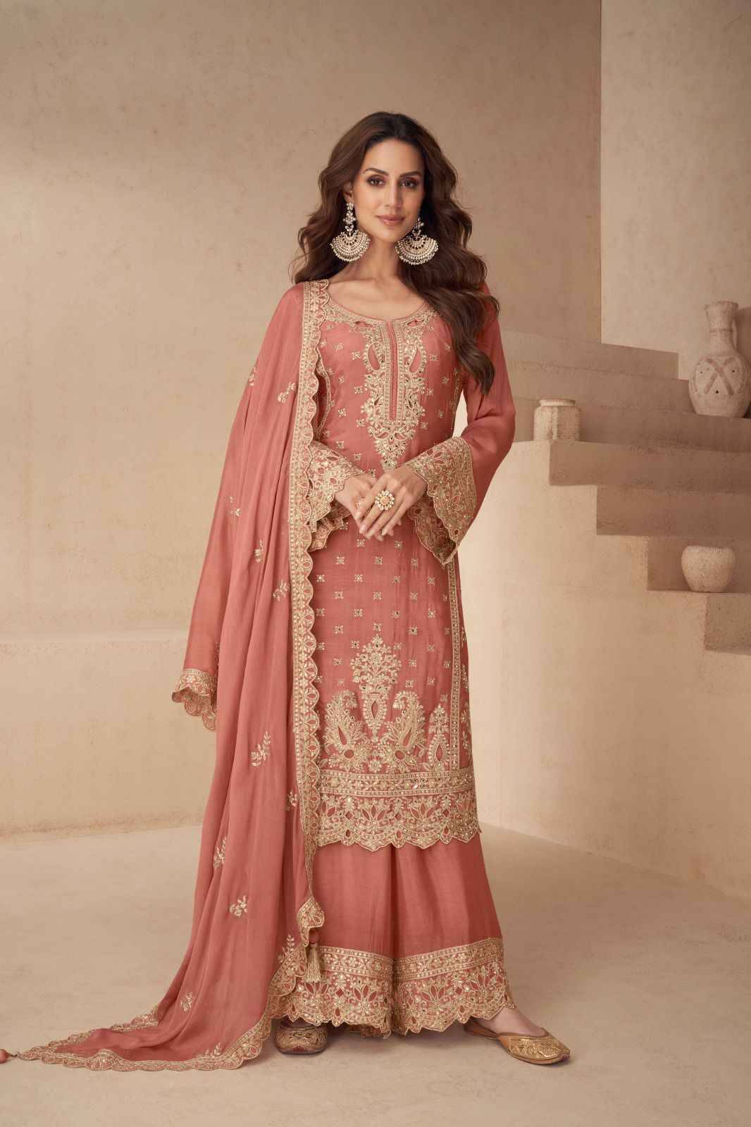 Lotus By Gulkayra Designer 7548-A To 7548-C Series Designer Sharara Suits Collection Beautiful Stylish Fancy Colorful Party Wear & Occasional Wear Chinnon Dresses At Wholesale Price