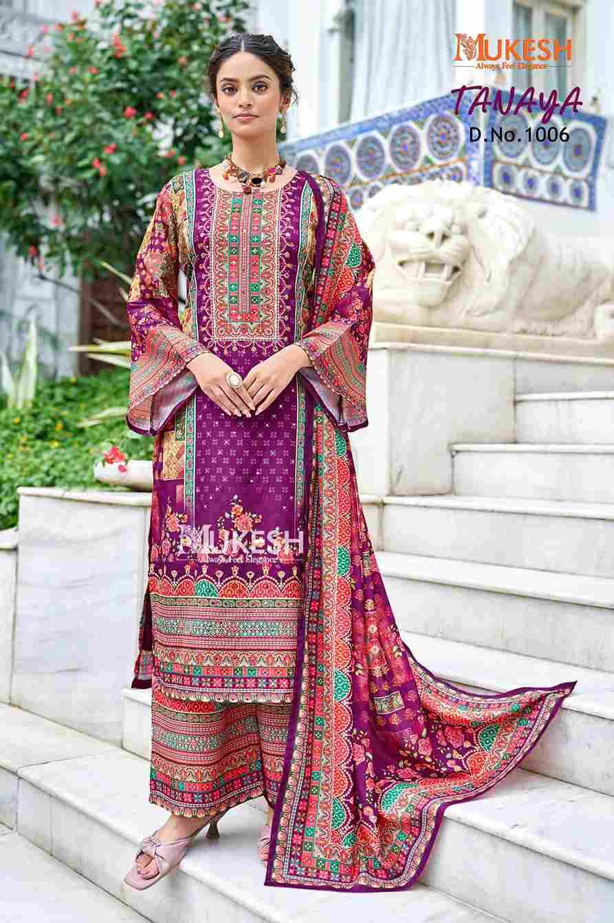 Tanaya By Mukesh 1001 To 1006 Series Designer Festive Suits Beautiful Fancy Stylish Colorful Party Wear & Occasional Wear Crepe Silk Dresses At Wholesale Price