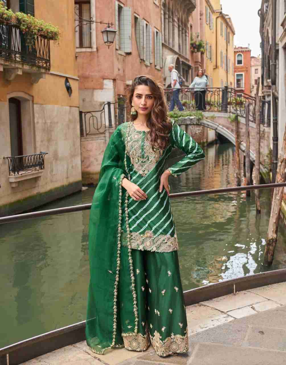 Meena By Sayuri 5854 To 5856 Series Designer Sharara Suits Beautiful Fancy Colorful Stylish Party Wear & Occasional Wear Heavy Chinnon Silk Dresses At Wholesale Price
