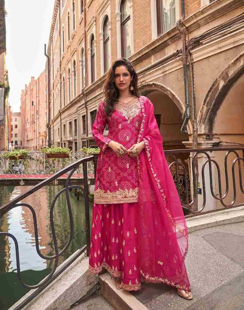 Meena By Sayuri 5854 To 5856 Series Designer Sharara Suits Beautiful Fancy Colorful Stylish Party Wear & Occasional Wear Heavy Chinnon Silk Dresses At Wholesale Price
