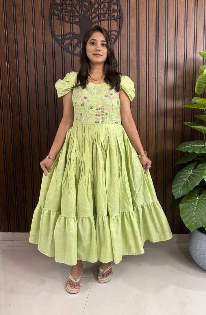 Pv-Gown Vol-4 By Fashid Wholesale 01 To 04 Series Designer Beautiful Collection Occasional Wear & Party Wear Pure Mal Cotton Gowns At Wholesale Price