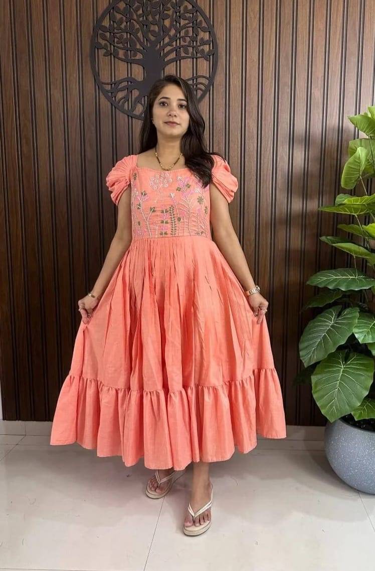 Pv-Gown Vol-4 By Fashid Wholesale 01 To 04 Series Designer Beautiful Collection Occasional Wear & Party Wear Pure Mal Cotton Gowns At Wholesale Price