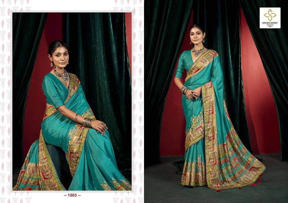 Felina By Shubh Saree 1001 To 1006 Series Indian Traditional Wear Collection Beautiful Stylish Fancy Colorful Party Wear & Occasional Wear Chiffon Sarees At Wholesale Price