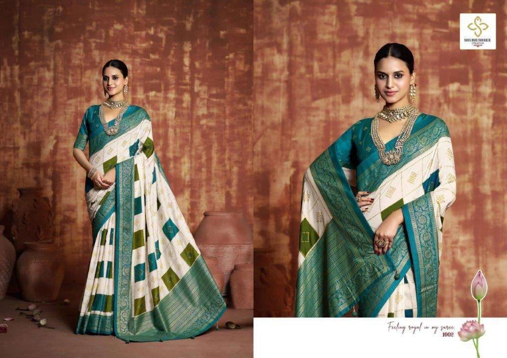Phulkari By Shubh Saree 1001 To 1008 Series Indian Traditional Wear Collection Beautiful Stylish Fancy Colorful Party Wear & Occasional Wear Velvet Tussar Silk Sarees At Wholesale Price