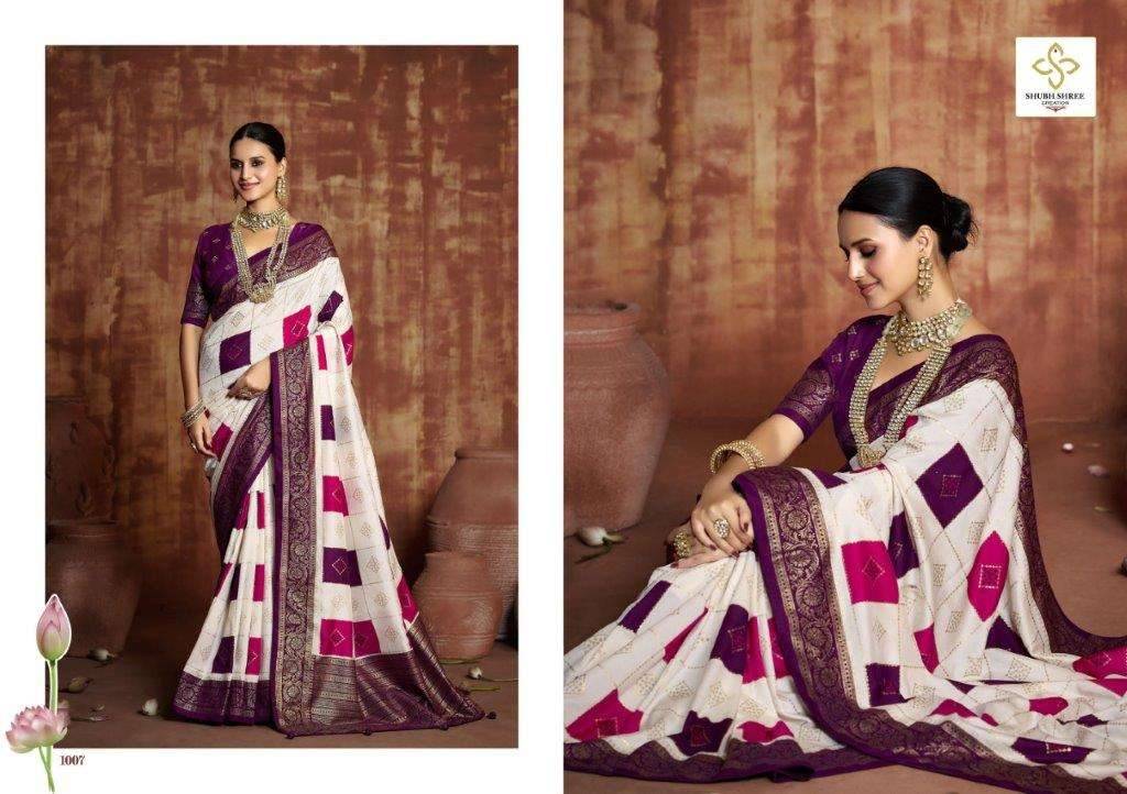 Phulkari By Shubh Saree 1001 To 1008 Series Indian Traditional Wear Collection Beautiful Stylish Fancy Colorful Party Wear & Occasional Wear Velvet Tussar Silk Sarees At Wholesale Price