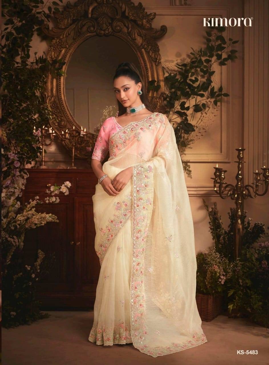 Celebration By Kimora Fashion 5481 To 5491 Series Indian Traditional Wear Collection Beautiful Stylish Fancy Colorful Party Wear & Occasional Wear Fancy Sarees At Wholesale Price