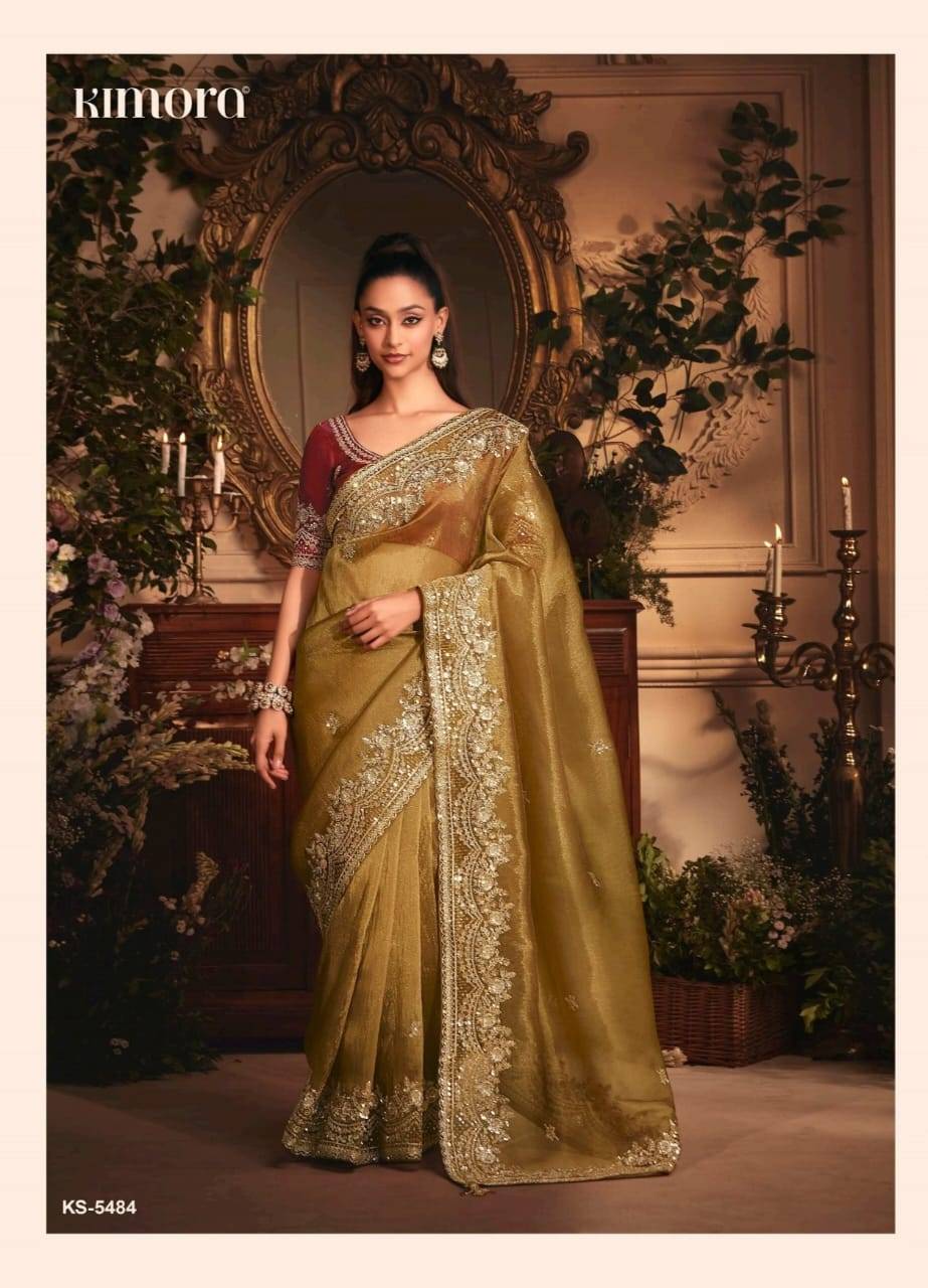 Celebration By Kimora Fashion 5481 To 5491 Series Indian Traditional Wear Collection Beautiful Stylish Fancy Colorful Party Wear & Occasional Wear Fancy Sarees At Wholesale Price