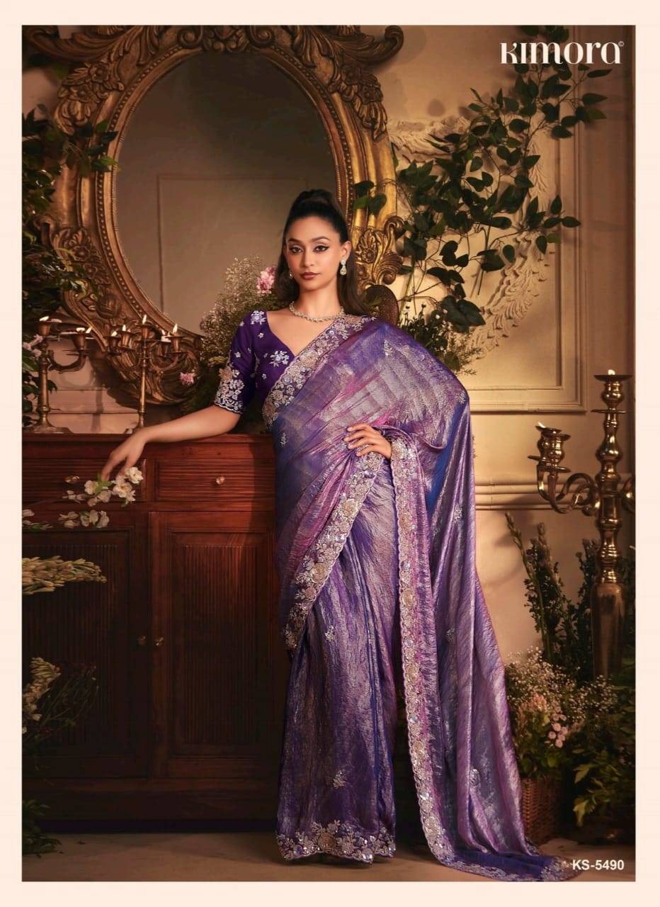 Celebration By Kimora Fashion 5481 To 5491 Series Indian Traditional Wear Collection Beautiful Stylish Fancy Colorful Party Wear & Occasional Wear Fancy Sarees At Wholesale Price