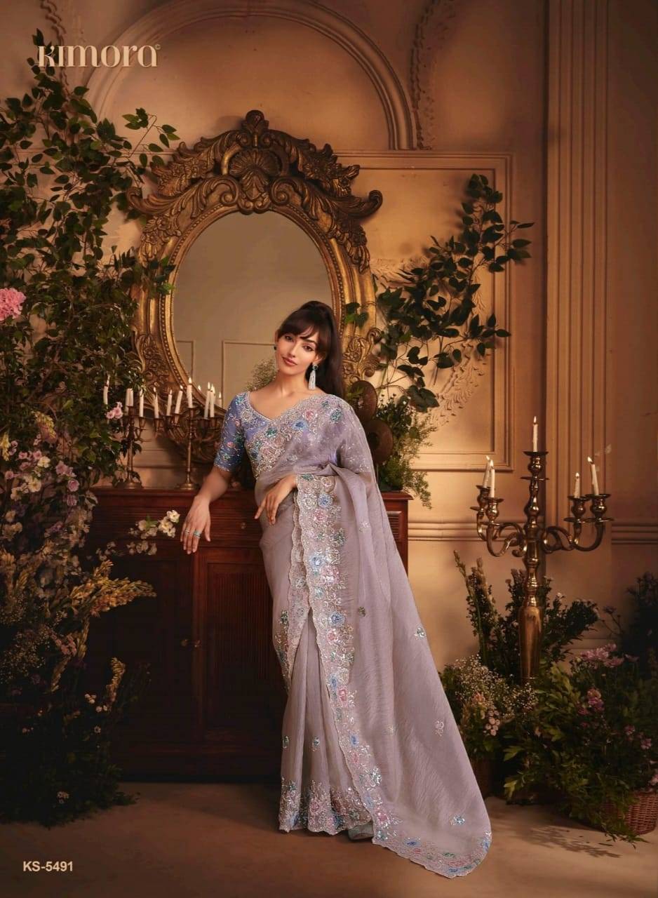 Celebration By Kimora Fashion 5481 To 5491 Series Indian Traditional Wear Collection Beautiful Stylish Fancy Colorful Party Wear & Occasional Wear Fancy Sarees At Wholesale Price