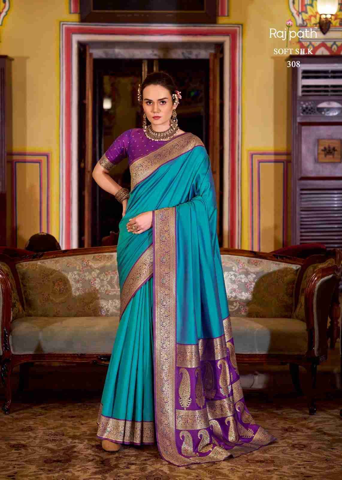 Legender By Rajpath 306 To 313 Series Indian Traditional Wear Collection Beautiful Stylish Fancy Colorful Party Wear & Occasional Wear Soft Silk Sarees At Wholesale Price