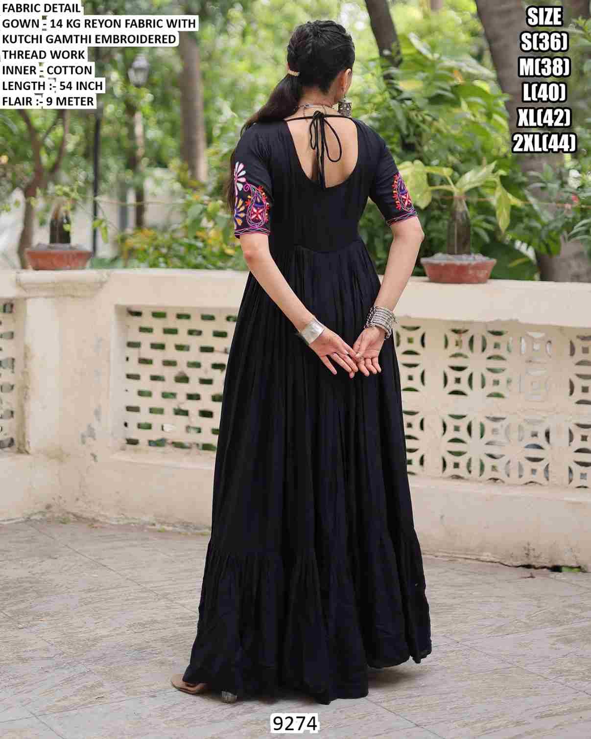 9274 By Fashid Wholesale 9274-A To 9274-B Series Designer Stylish Fancy Navratri Colorful Beautiful Party Wear & Ethnic Wear Collection Rayon Gowns At Wholesale Price
