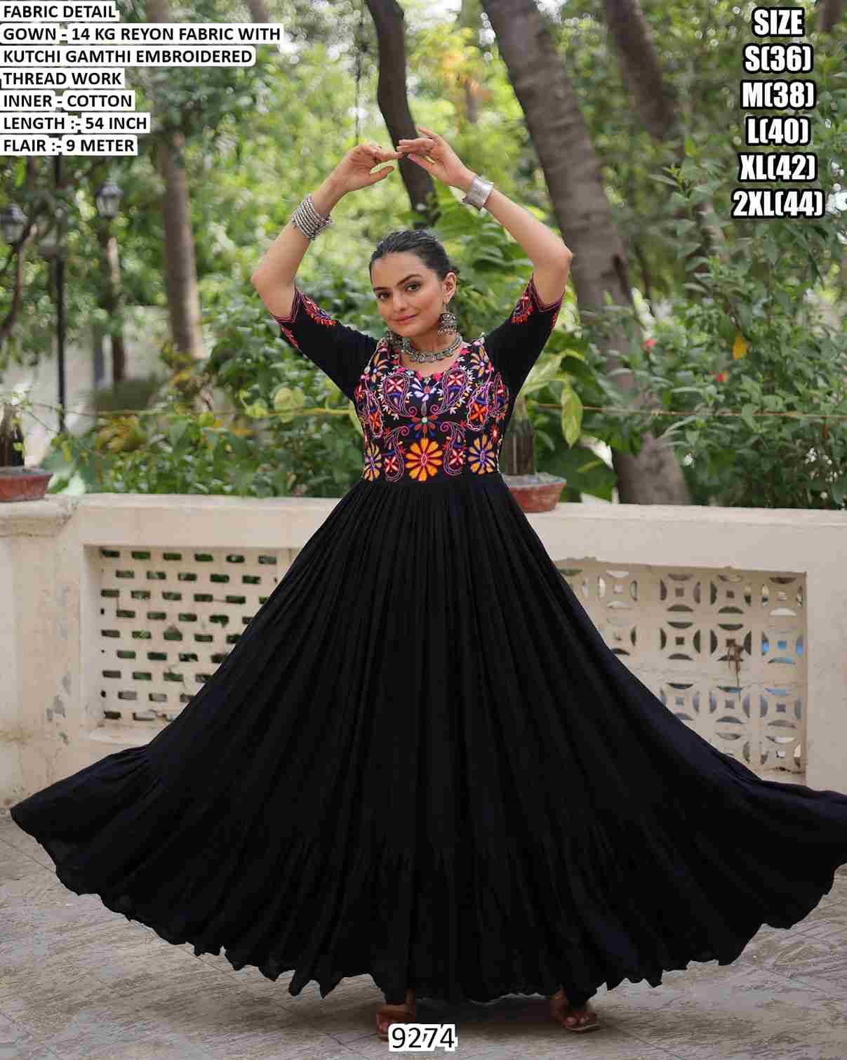 9274 By Fashid Wholesale 9274-A To 9274-B Series Designer Stylish Fancy Navratri Colorful Beautiful Party Wear & Ethnic Wear Collection Rayon Gowns At Wholesale Price