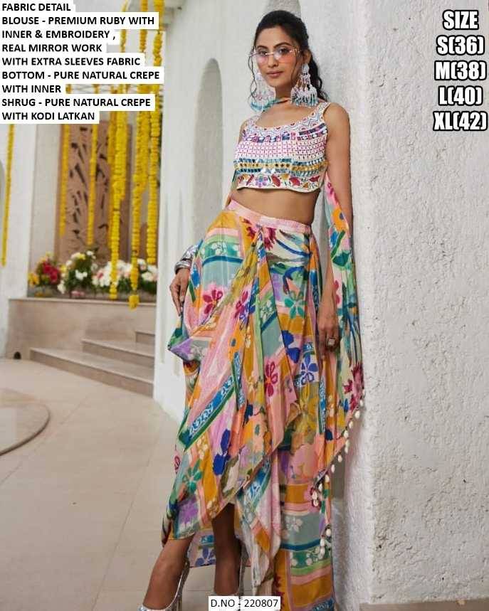 Shree By Kaamiri 220801 To 220808 Series Designer Beautiful Festive Collection Occasional Wear & Party Wear Pure Premium Silk Crop Top With Bottom And Jacket At Wholesale Price