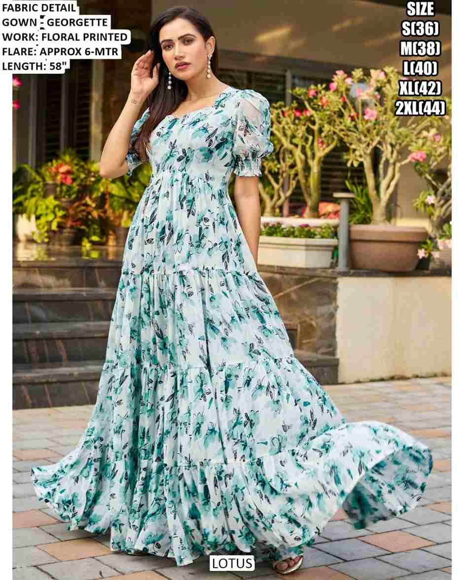 Lotus By Fashid Wholesale 01 To 02 Series Designer Stylish Fancy Colorful Beautiful Party Wear & Ethnic Wear Collection Georgette Gowns At Wholesale Price