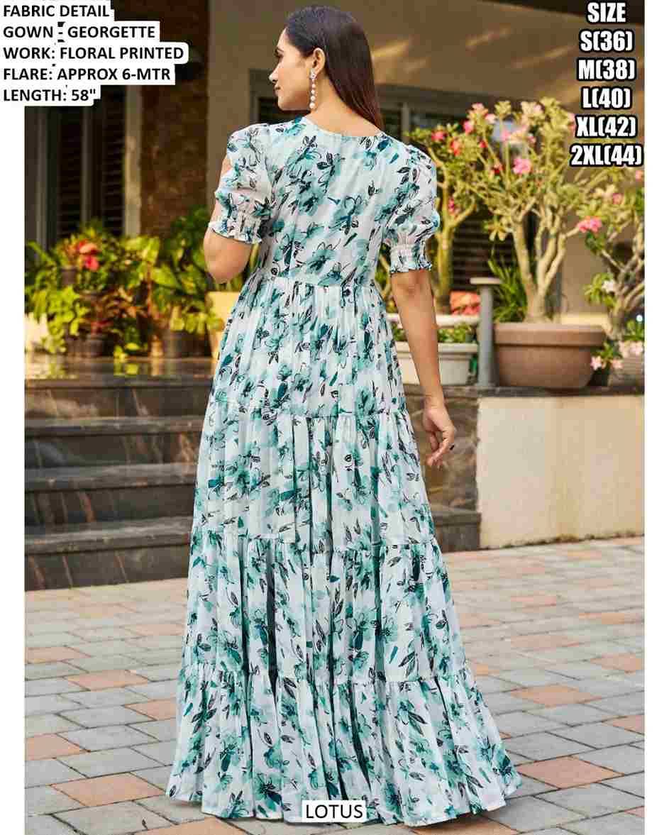 Lotus By Fashid Wholesale 01 To 02 Series Designer Stylish Fancy Colorful Beautiful Party Wear & Ethnic Wear Collection Georgette Gowns At Wholesale Price