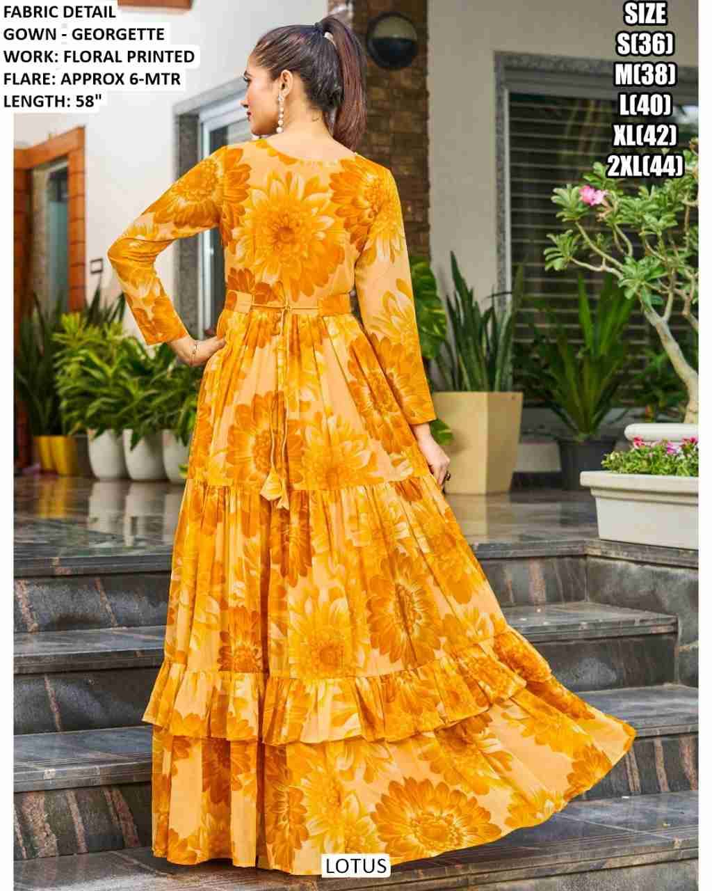 Lotus By Fashid Wholesale 01 To 02 Series Designer Stylish Fancy Colorful Beautiful Party Wear & Ethnic Wear Collection Georgette Gowns At Wholesale Price