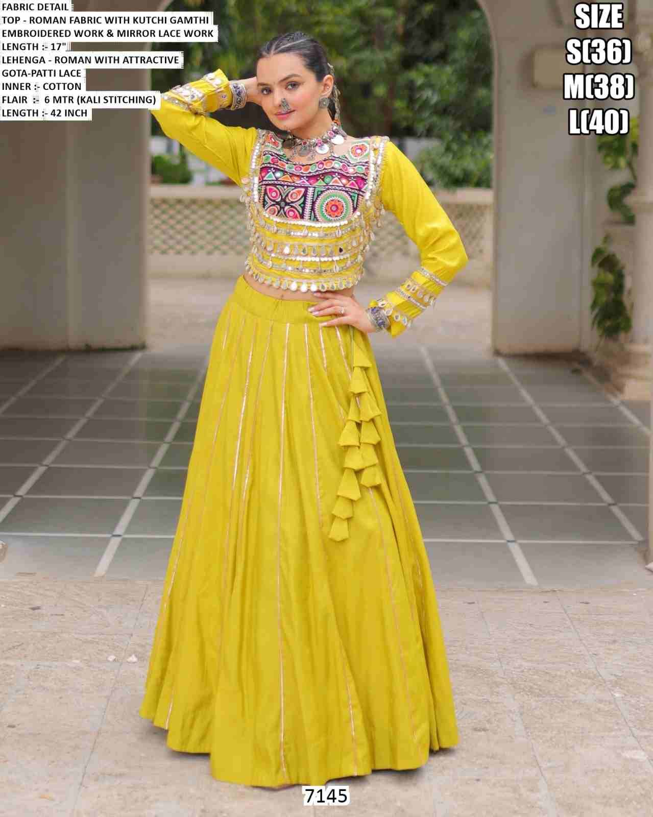 7145 By Fashid Wholesale 7145-A To 7145-E Series Navratri Wear Collection Beautiful Stylish Colorful Fancy Party Wear & Occasional Wear Roman Lehengas At Wholesale Price
