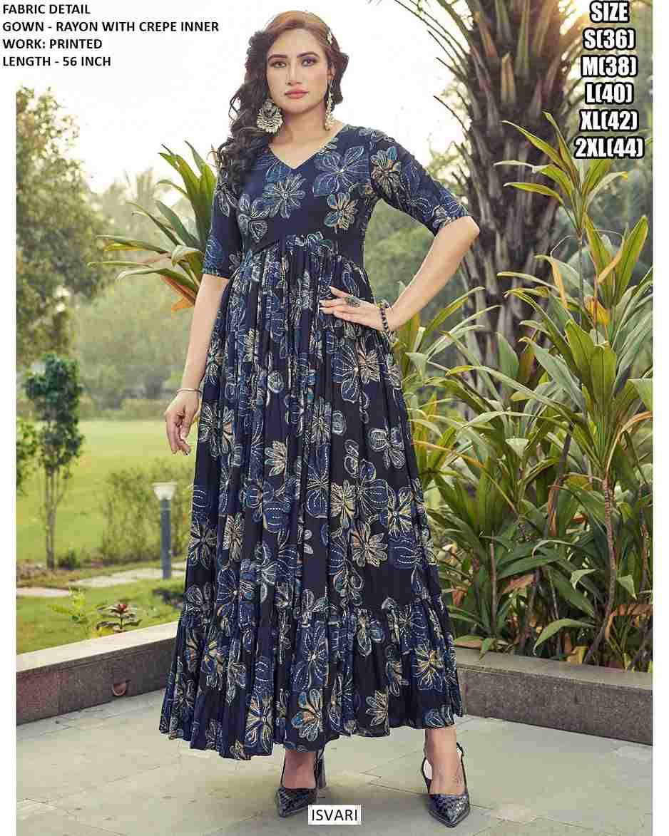 Isvari By Fashid Wholesale 01 To 04 Series Designer Stylish Fancy Colorful Beautiful Party Wear & Ethnic Wear Collection Rayon Gowns At Wholesale Price