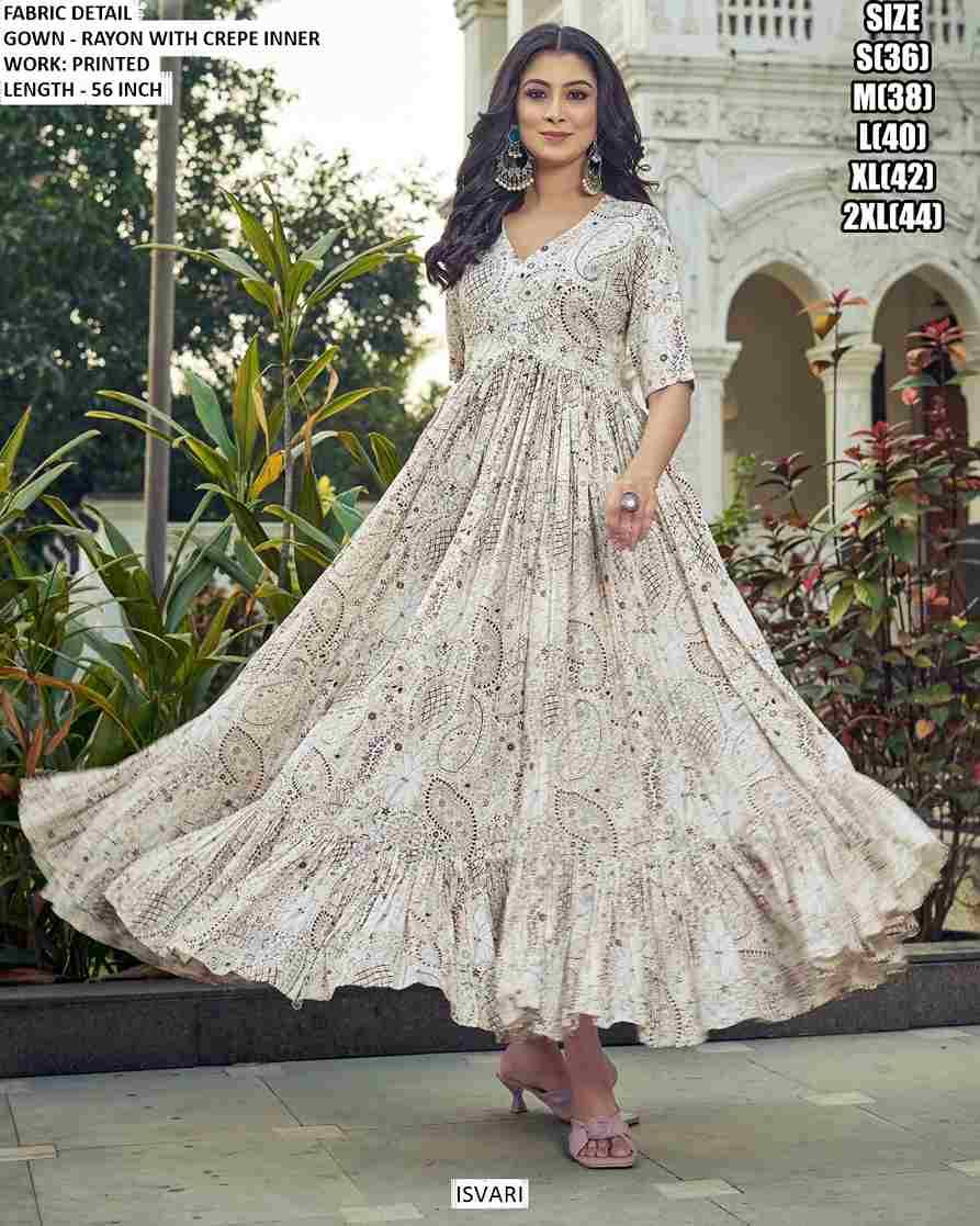 Isvari By Fashid Wholesale 01 To 04 Series Designer Stylish Fancy Colorful Beautiful Party Wear & Ethnic Wear Collection Rayon Gowns At Wholesale Price