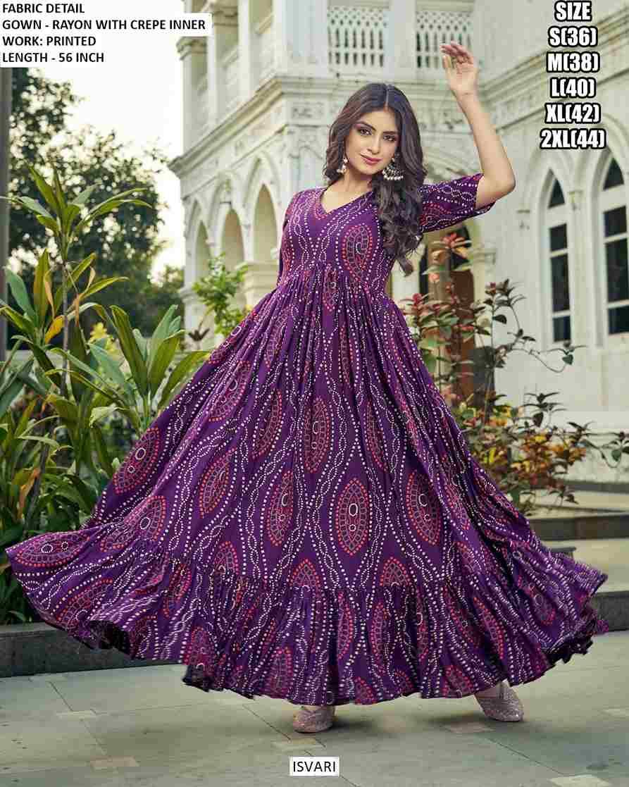 Isvari By Fashid Wholesale 01 To 04 Series Designer Stylish Fancy Colorful Beautiful Party Wear & Ethnic Wear Collection Rayon Gowns At Wholesale Price