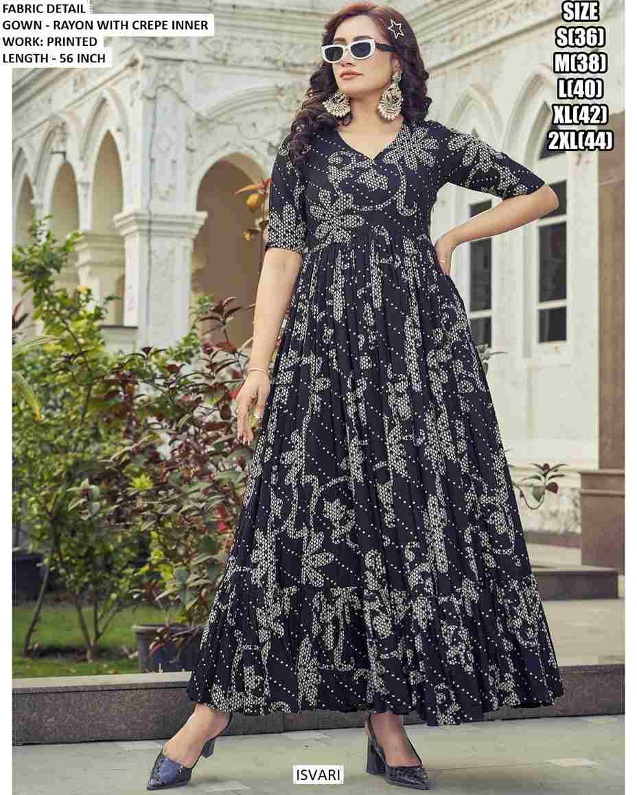 Isvari By Fashid Wholesale 01 To 04 Series Designer Stylish Fancy Colorful Beautiful Party Wear & Ethnic Wear Collection Rayon Gowns At Wholesale Price
