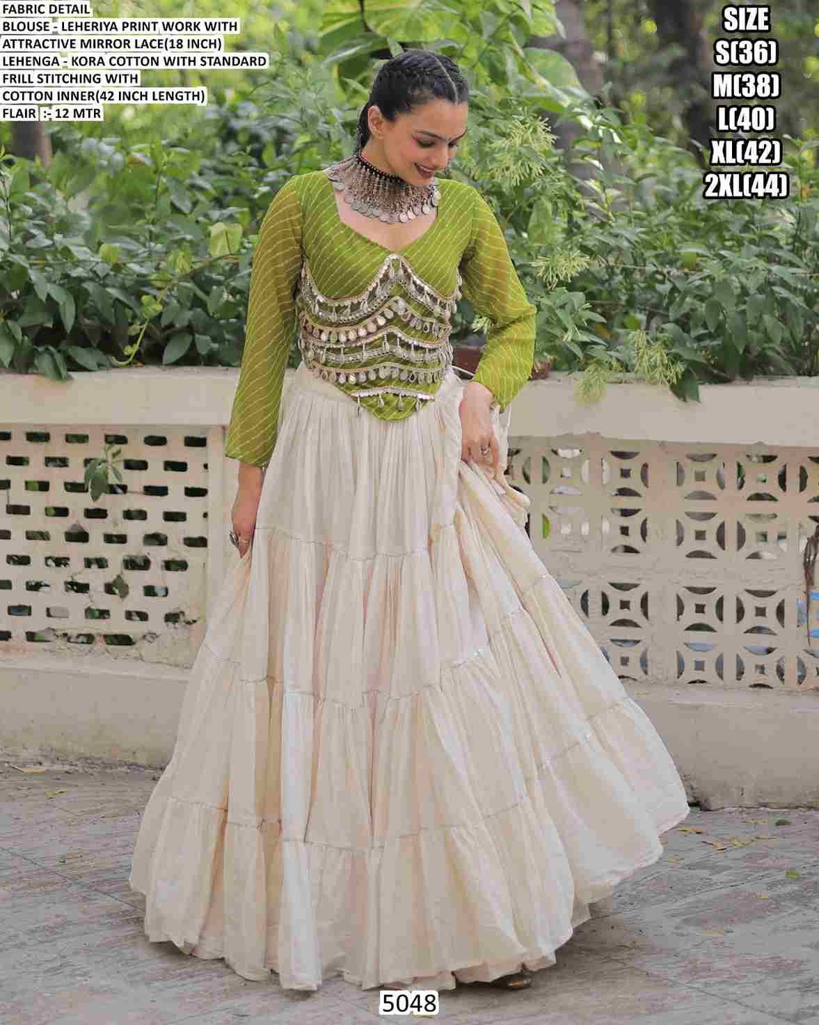 5048 By Fashid Wholesale 5048-A To 5048-E Series Navratri Wear Collection Beautiful Stylish Colorful Fancy Party Wear & Occasional Wear Cotton Lehengas At Wholesale Price