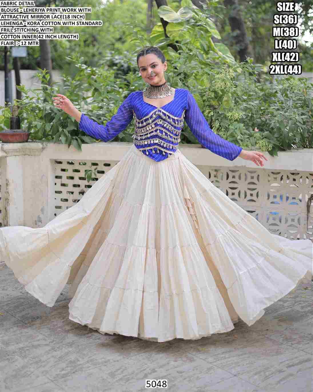 5048 By Fashid Wholesale 5048-A To 5048-E Series Navratri Wear Collection Beautiful Stylish Colorful Fancy Party Wear & Occasional Wear Cotton Lehengas At Wholesale Price