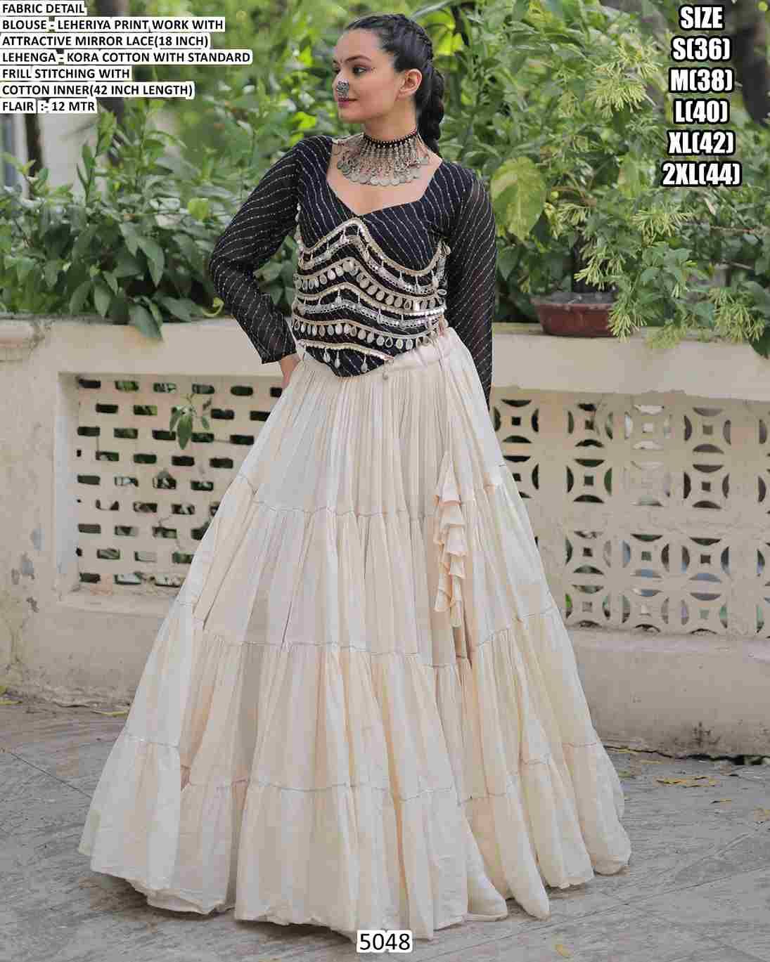 5048 By Fashid Wholesale 5048-A To 5048-E Series Navratri Wear Collection Beautiful Stylish Colorful Fancy Party Wear & Occasional Wear Cotton Lehengas At Wholesale Price