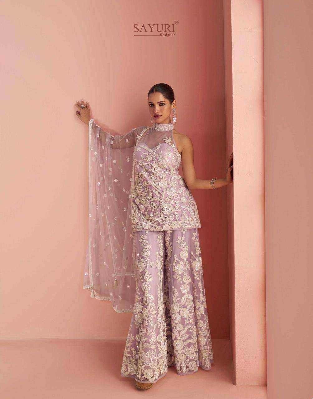 Verona By Sayuri 10088 To 10090 Series Designer Sharara Suits Beautiful Fancy Colorful Stylish Party Wear & Occasional Wear Net Dresses At Wholesale Price