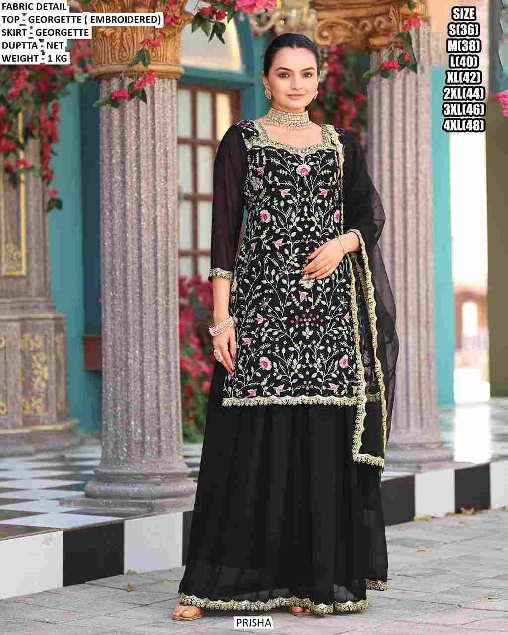 Prisha By Fashid Wholesale 672 To 674 Series Designer Sharara Suits Beautiful Fancy Colorful Stylish Party Wear & Occasional Wear Georgette Dresses At Wholesale Price