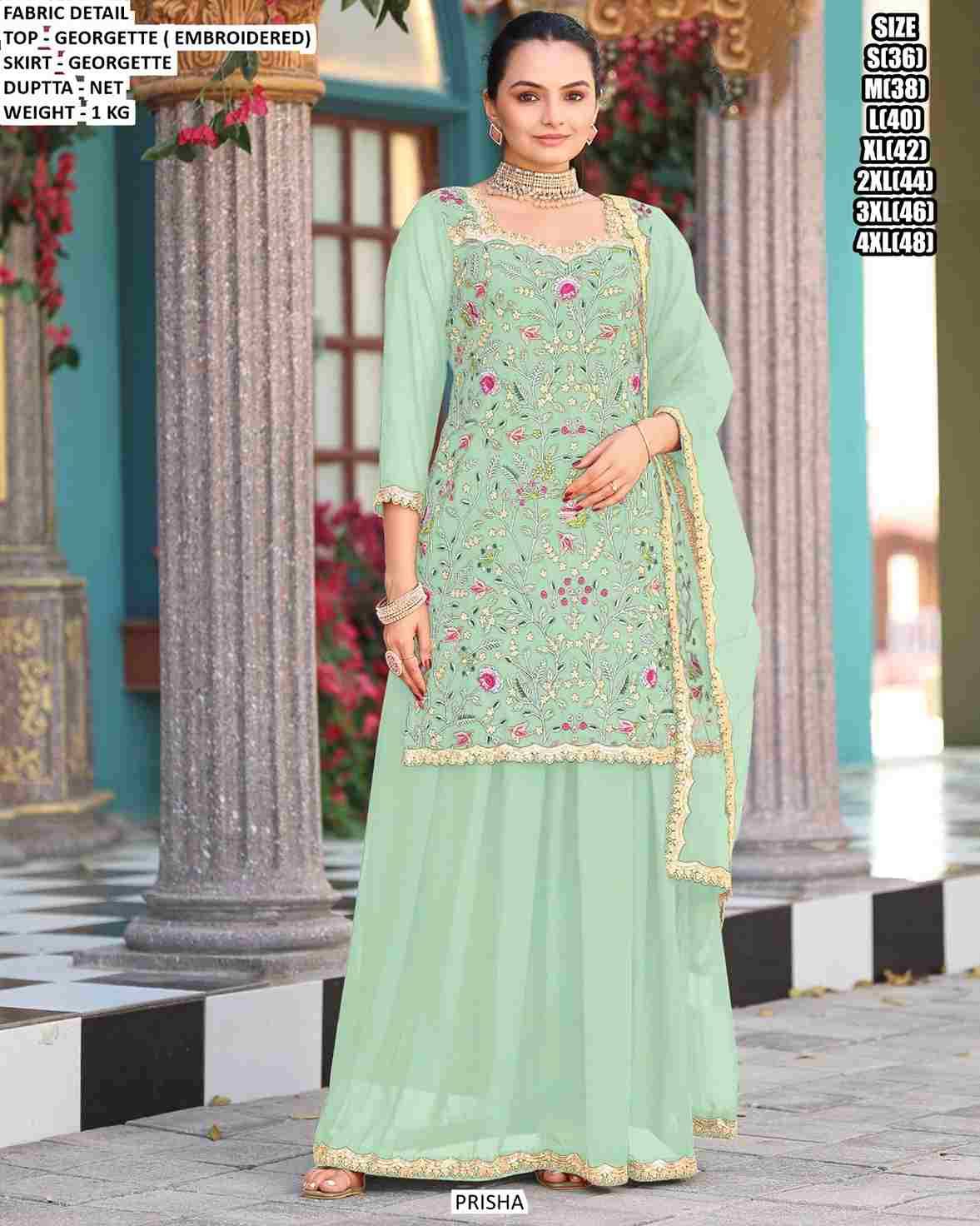 Prisha By Fashid Wholesale 672 To 674 Series Designer Sharara Suits Beautiful Fancy Colorful Stylish Party Wear & Occasional Wear Georgette Dresses At Wholesale Price