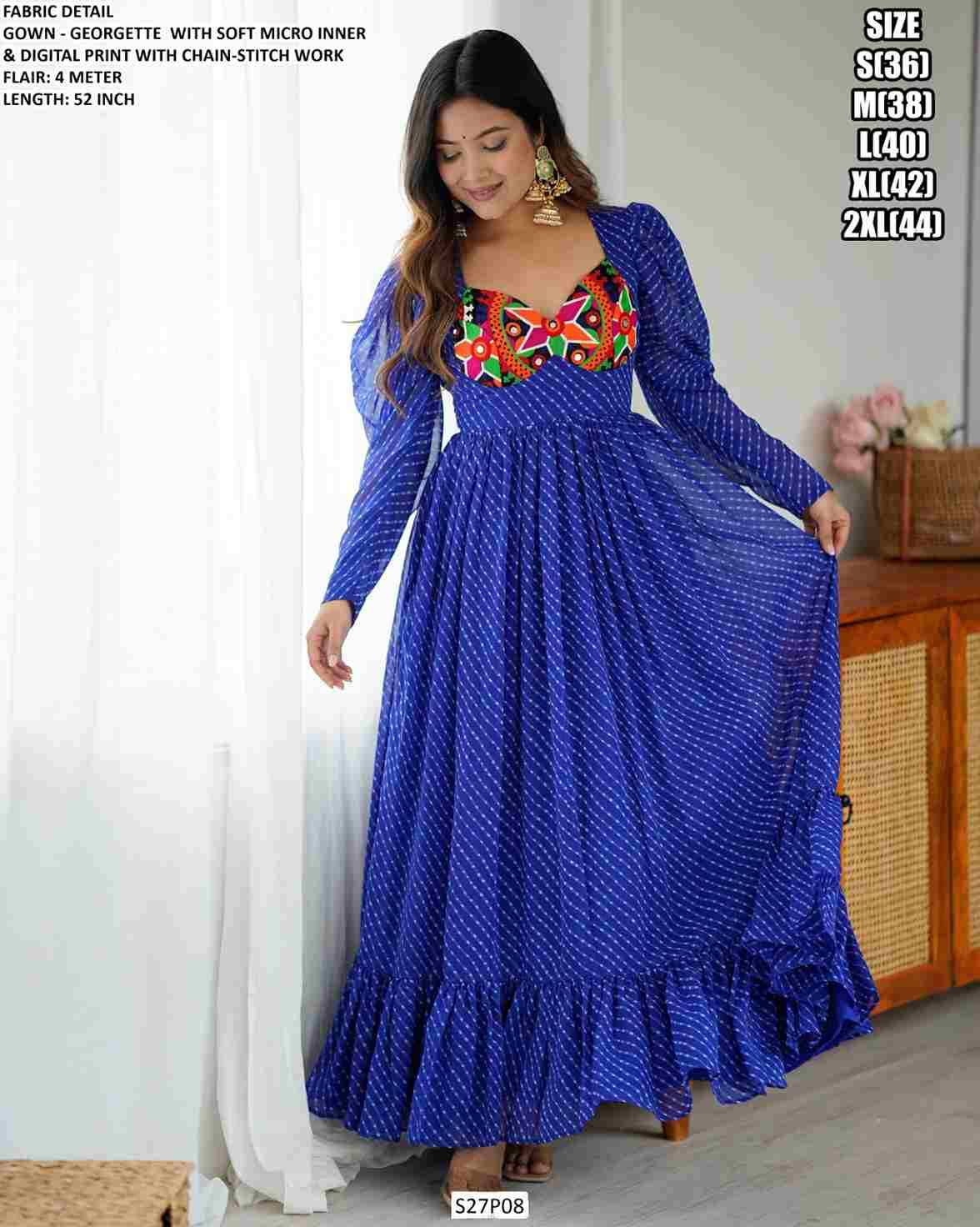 S-27 By Fashid Wholesale Designer Stylish Fancy Colorful Beautiful Party Wear & Ethnic Wear Collection Georgette Gowns At Wholesale Price