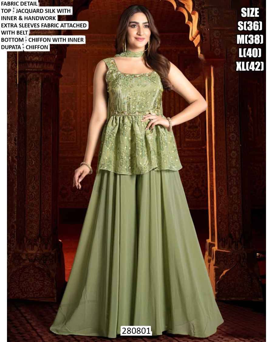 Lucy By Fashid Wholesale 280801 To 280805 Series Beautiful Sharara Suits Colorful Stylish Fancy Casual Wear & Ethnic Wear Jacquard Silk Embroidery Dresses At Wholesale Price