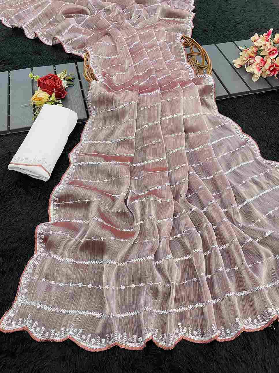 Vs-Zeel By Fashid Wholesale 01 To 03 Series Indian Traditional Wear Collection Beautiful Stylish Fancy Colorful Party Wear & Occasional Wear Jimmy Choo Chiffon Silk Sarees At Wholesale Price