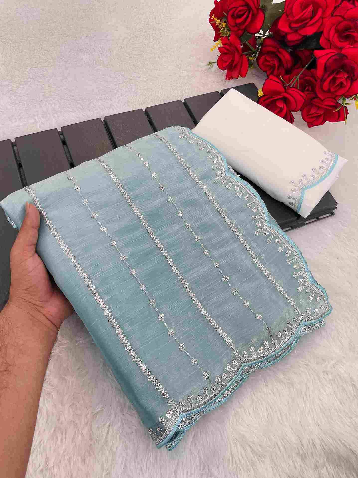 Vs-Zeel By Fashid Wholesale 01 To 03 Series Indian Traditional Wear Collection Beautiful Stylish Fancy Colorful Party Wear & Occasional Wear Jimmy Choo Chiffon Silk Sarees At Wholesale Price