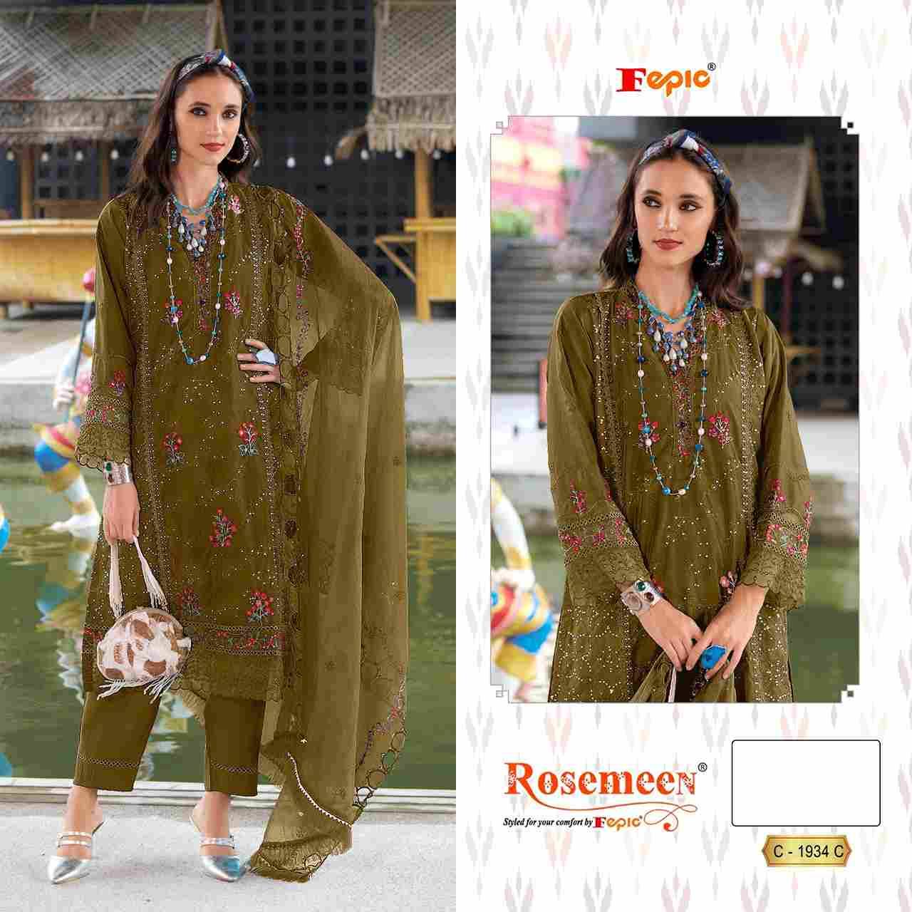 Fepic 1934 Colours By Fepic 1934-A To 1934-C Series Beautiful Pakistani Suits Colorful Stylish Fancy Casual Wear & Ethnic Wear Organza Embroidered Dresses At Wholesale Price