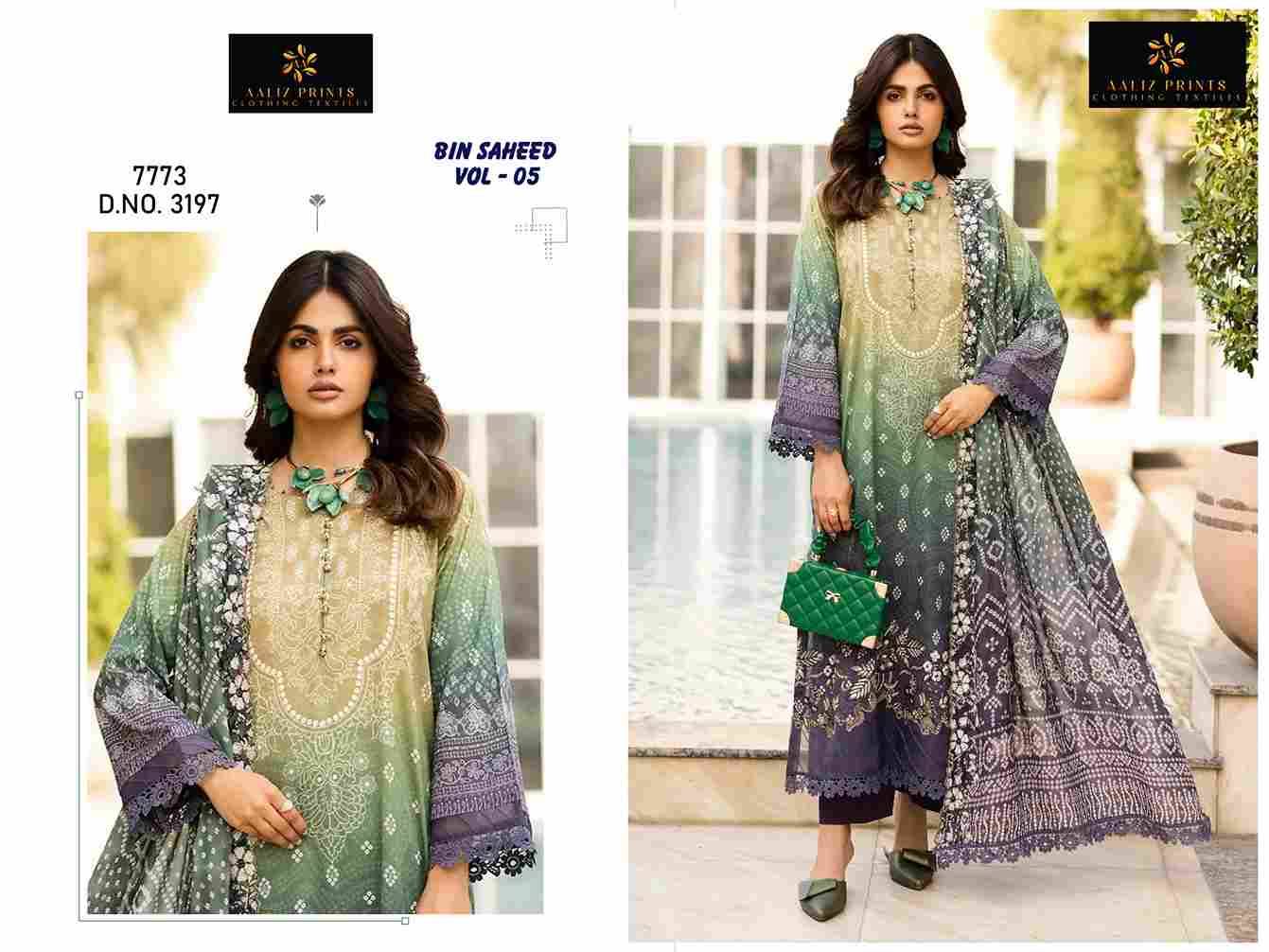 Bin Saheed Vol-5 By Aaliz Prints 3194 To 3199 Series Beautiful Festive Pakistani Suits Stylish Fancy Colorful Casual Wear & Ethnic Wear Soft Cotton Digital Print Dresses At Wholesale Price