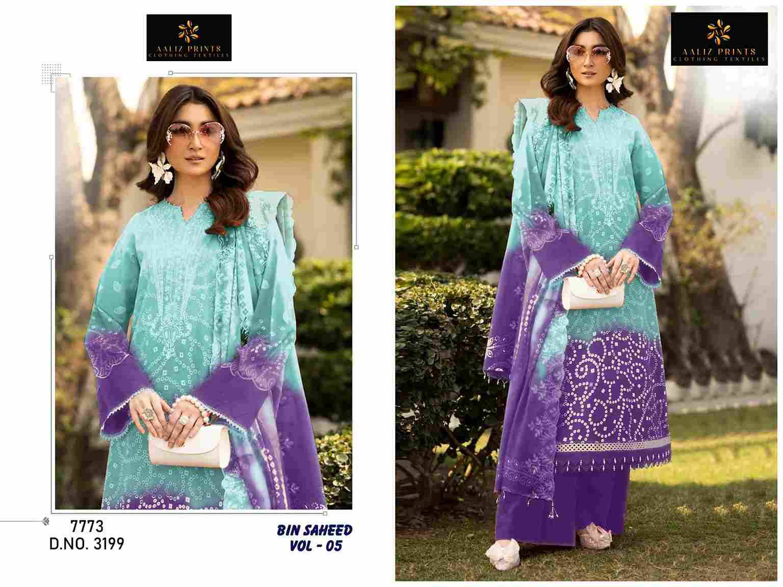 Bin Saheed Vol-5 By Aaliz Prints 3194 To 3199 Series Beautiful Festive Pakistani Suits Stylish Fancy Colorful Casual Wear & Ethnic Wear Soft Cotton Digital Print Dresses At Wholesale Price