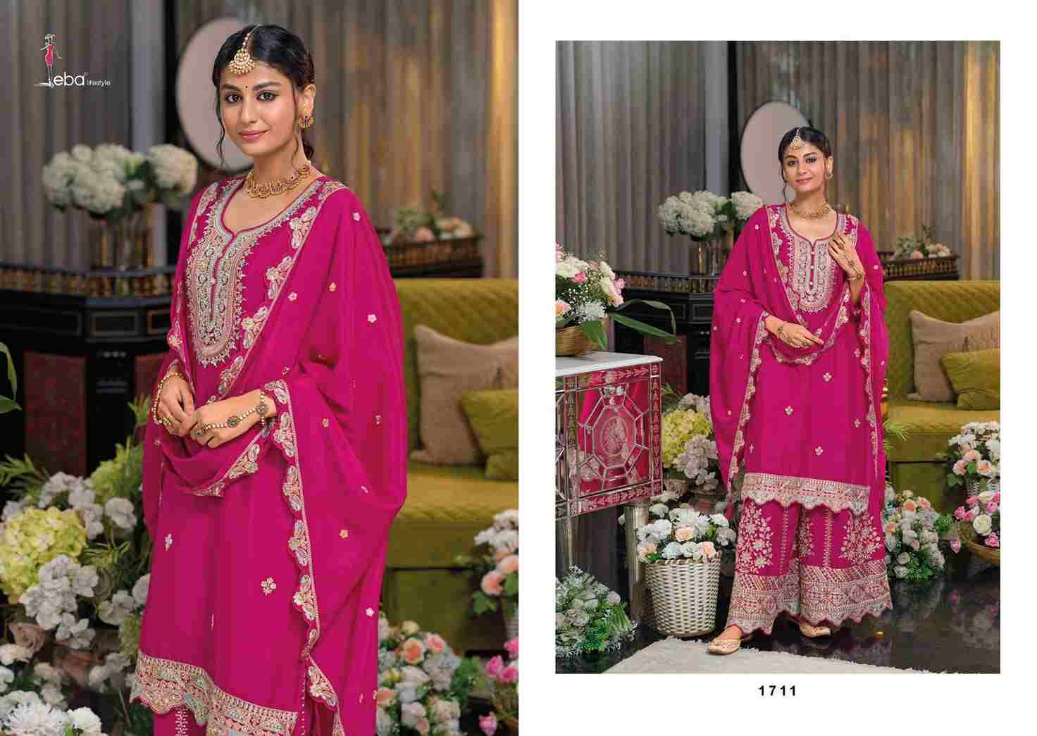 Safroon Vol-4 By Eba Lifestyle 1711 To 1713 Series Beautiful Festive Suits Colorful Stylish Fancy Casual Wear & Ethnic Wear Chinnon Embroidery Dresses At Wholesale Price