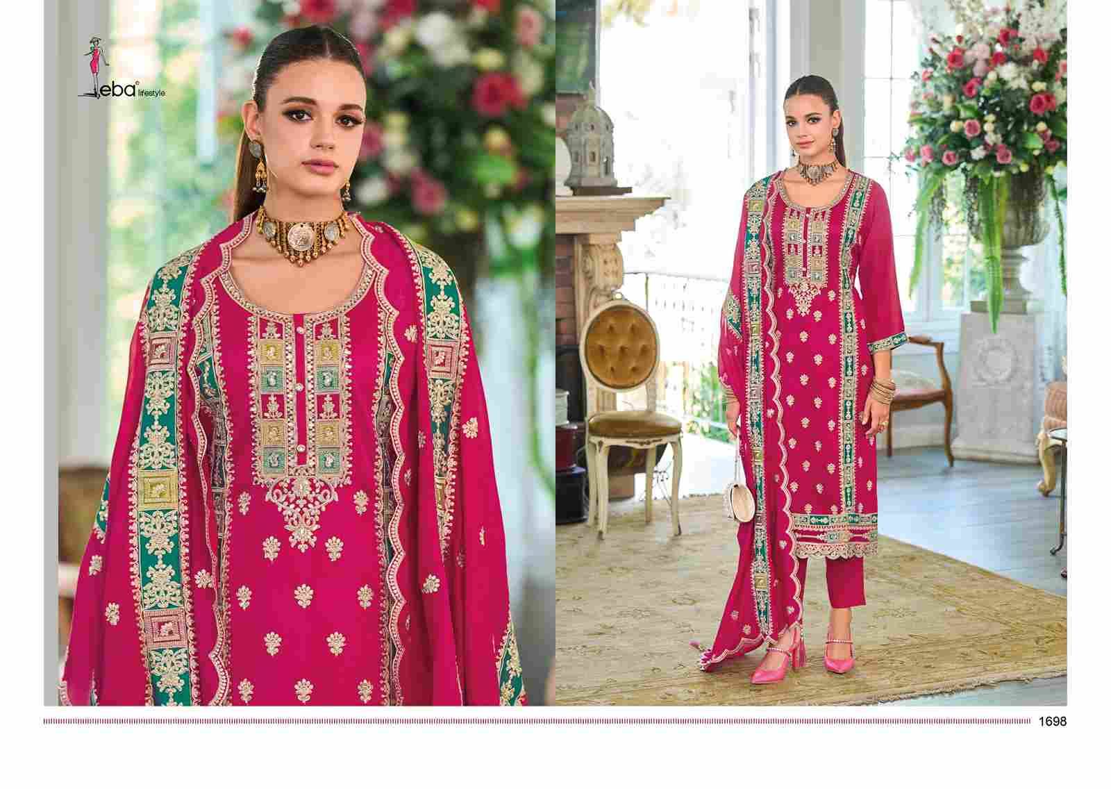 Noura By Eba Lifestyle 1696 To 1698 Series Beautiful Festive Suits Colorful Stylish Fancy Casual Wear & Ethnic Wear Chinnon Embroidery Dresses At Wholesale Price