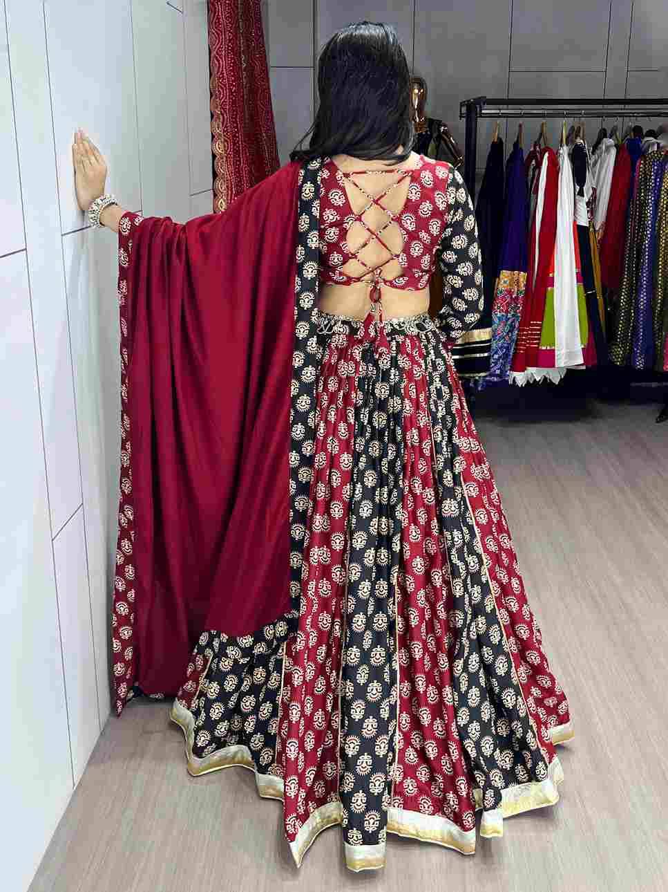Gr-Satira By Fashid Wholesale Navratri Wear Collection Beautiful Stylish Colorful Fancy Party Wear & Occasional Wear Pure Rayon Cotton Lehengas At Wholesale Price