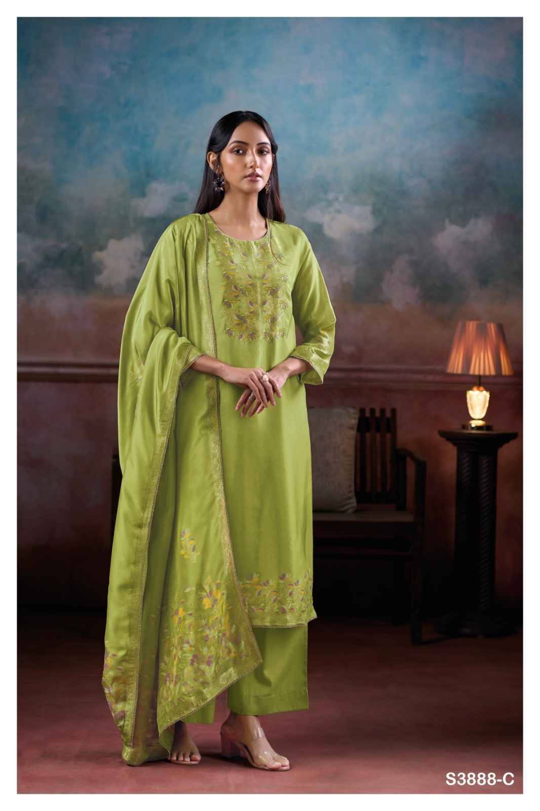 Mansiya-3888 By Ganga Fashion 3888-A To 3888-F Series Beautiful Festive Suits Colorful Stylish Fancy Casual Wear & Ethnic Wear Pure Viscose Silk Jacquard Dresses At Wholesale Price