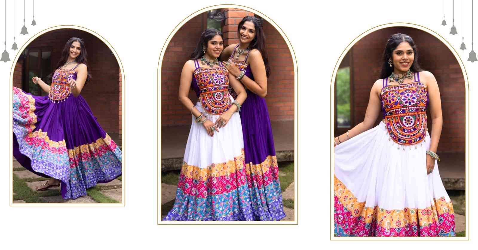 Gr-Rangat By Fashid Wholesale 01 To 02 Series Navratri Wear Collection Beautiful Stylish Colorful Fancy Party Wear & Occasional Wear Pure Rayon Cotton Lehengas At Wholesale Price