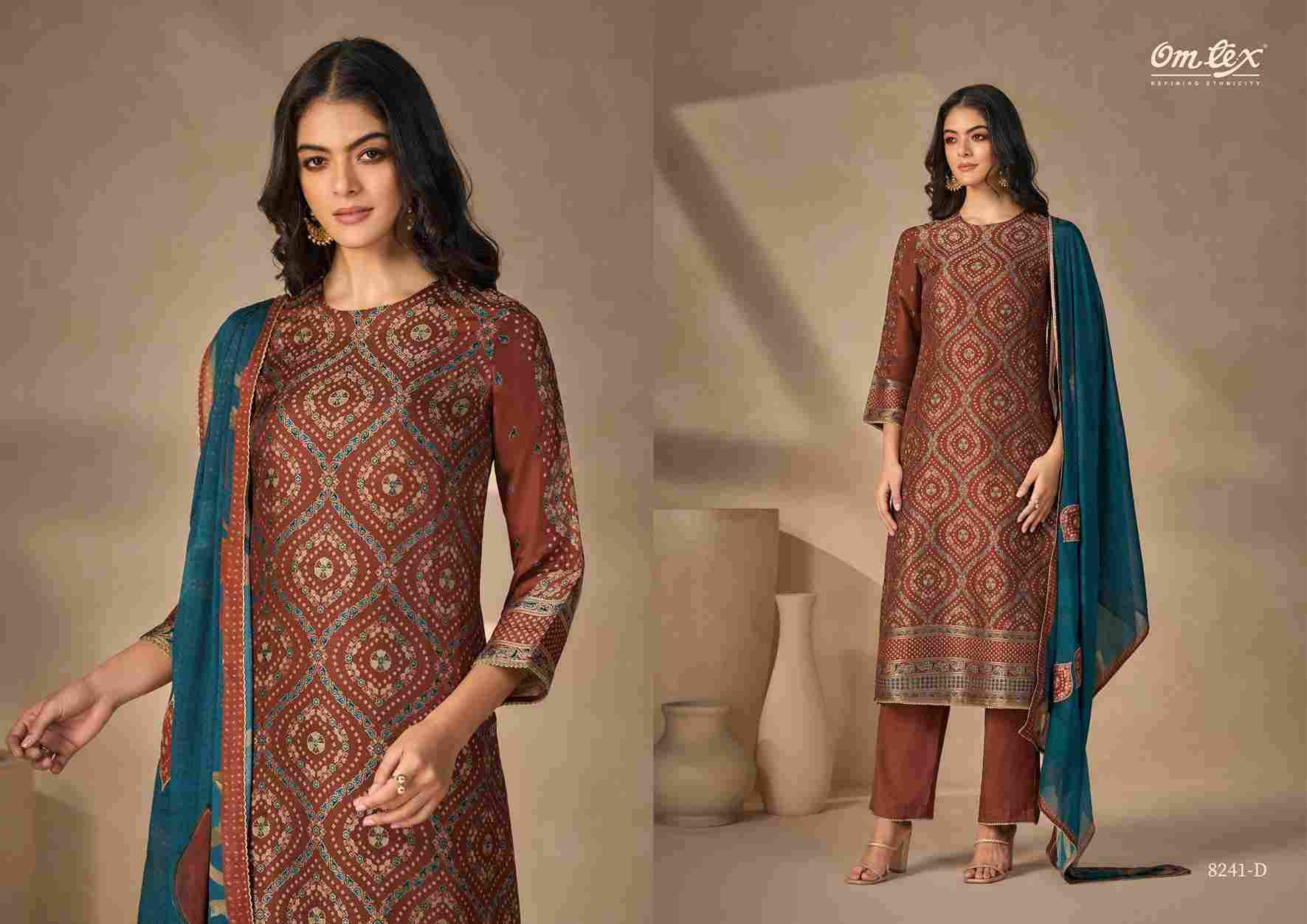 Zunaira By Om Tex 8241-A To 8241-D Series Beautiful Festive Suits Colorful Stylish Fancy Casual Wear & Ethnic Wear Silk Jacquard Dresses At Wholesale Price