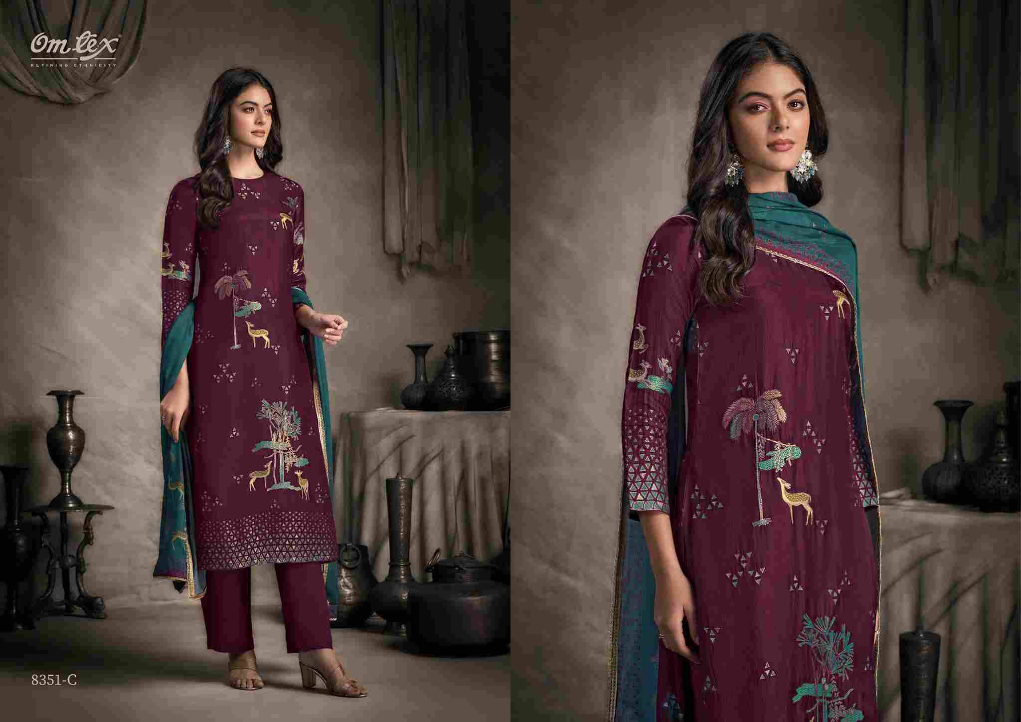 Pavika By Om Tex 8351-A To 8351-D Series Beautiful Festive Suits Colorful Stylish Fancy Casual Wear & Ethnic Wear Silk Jacquard Dresses At Wholesale Price