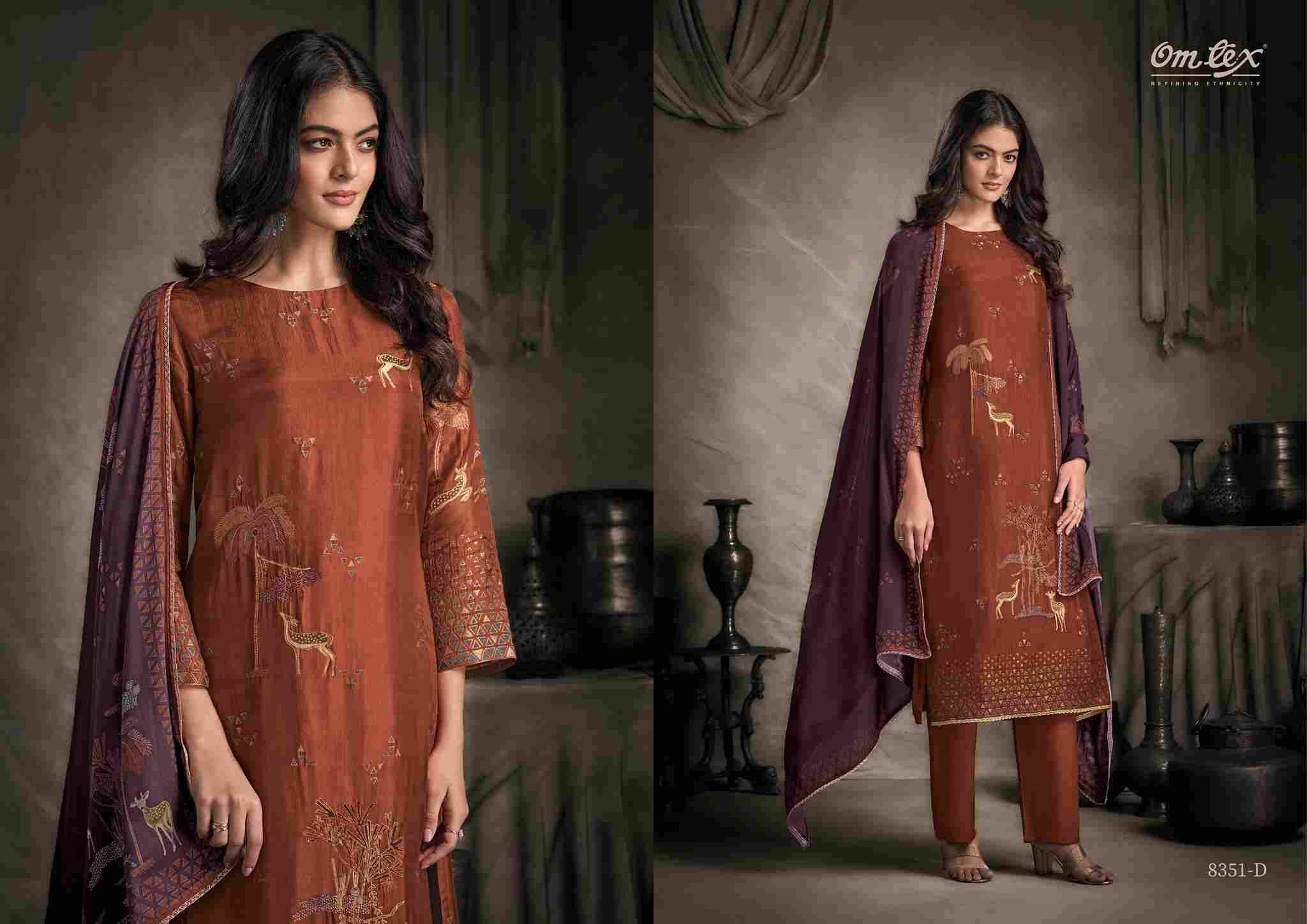 Pavika By Om Tex 8351-A To 8351-D Series Beautiful Festive Suits Colorful Stylish Fancy Casual Wear & Ethnic Wear Silk Jacquard Dresses At Wholesale Price