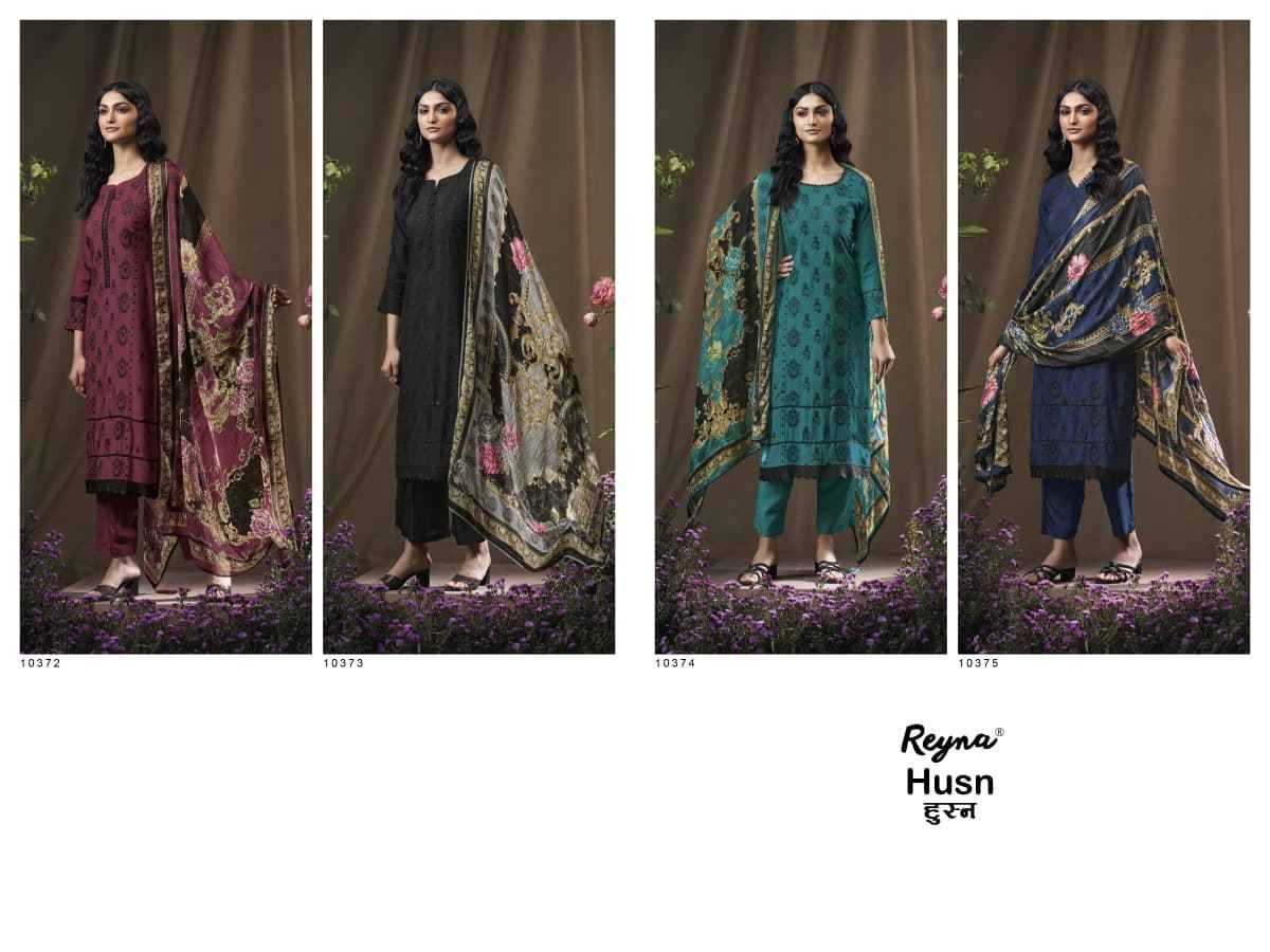 Husn By Reyna 10372 To 10375 Series Beautiful Festive Suits Colorful Stylish Fancy Casual Wear & Ethnic Wear Pure Bemberg Silk Dresses At Wholesale Price
